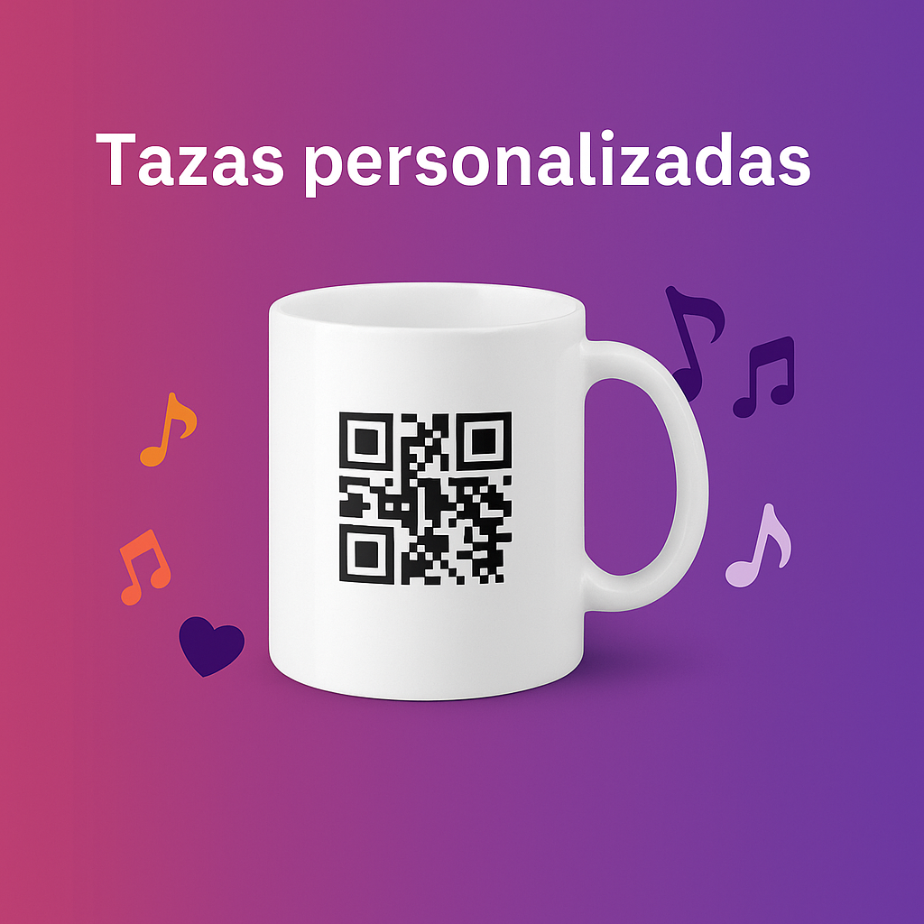 Taza personalizada con canción QR | GlamChic Creaciones