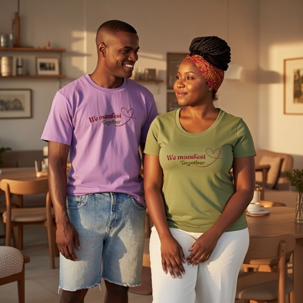 We Manifest Together – Matching Couple T-Shirt