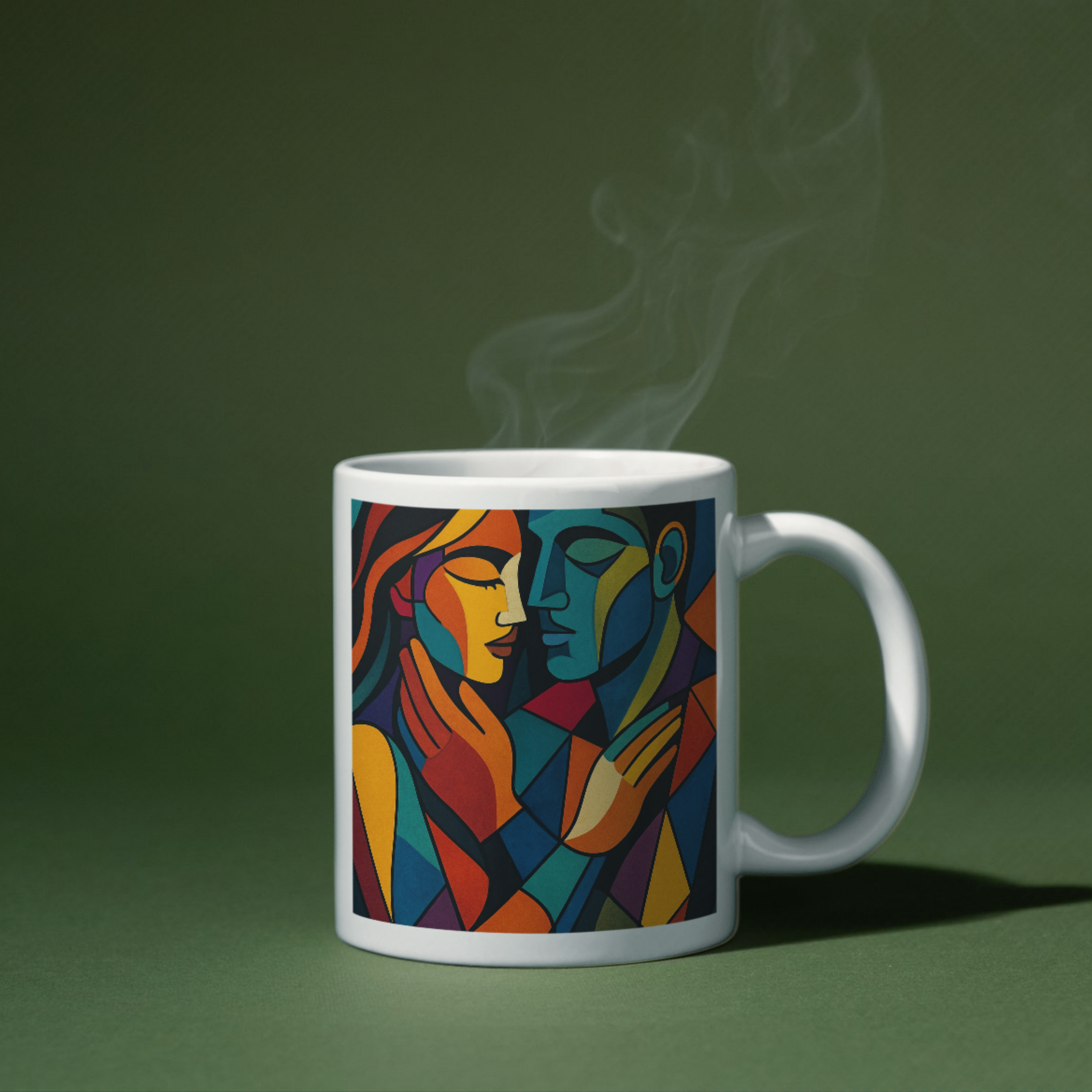 Cubist Love – Matching Couple Mug Set
