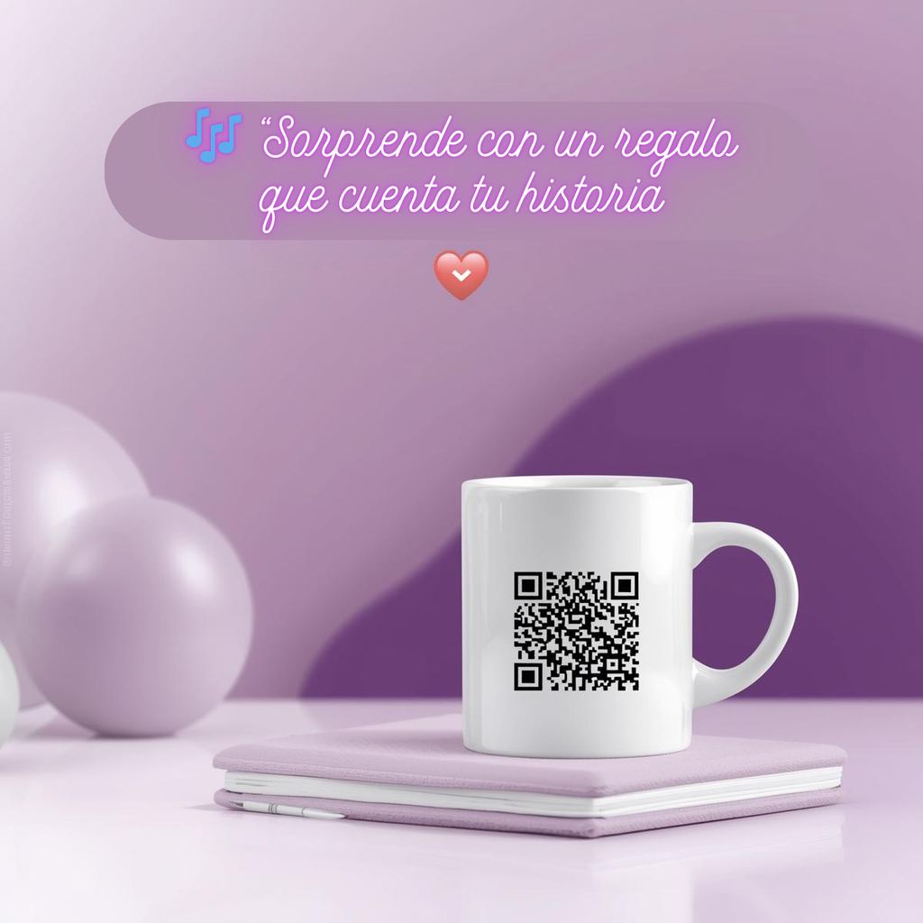Taza personalizada con canción QR | GlamChic Creaciones