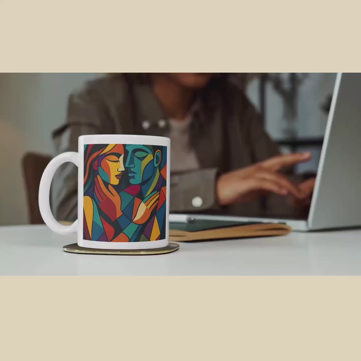 Cubist Love – Matching Couple Mug Set